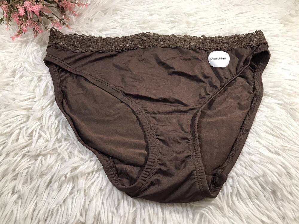 Plus Sz 14/16 Lane Bryant Cacique Cheeky Brief Panty Pink Mocha Brown Microfiber